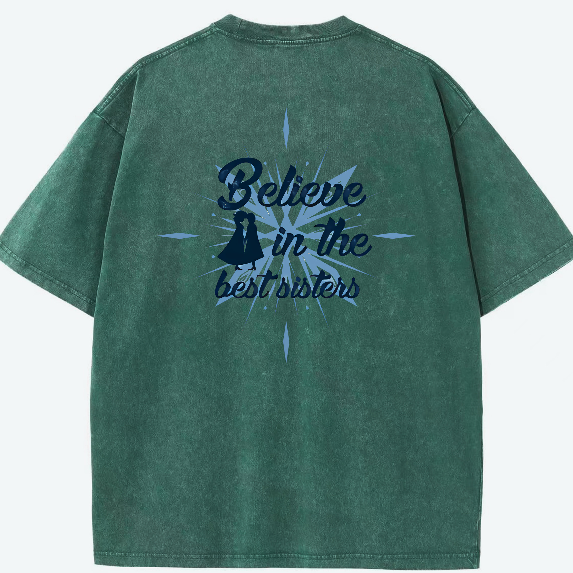 （画像用） アナと雪の女王 アンナ エルサ Frozen Anna Elsa 綿100% ヴィンテージ風 半袖Tシャツ（背面プリント）